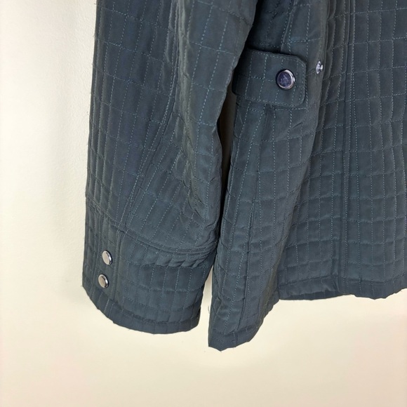 St.John’s Bay Black/Green Quilted Crop Neck Snap Waist Zip Jacket Size XL - Picture 9 of 16
